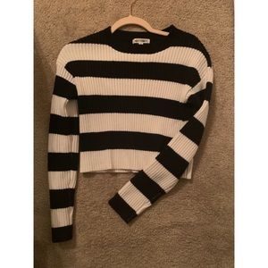 Black and white crop sweater